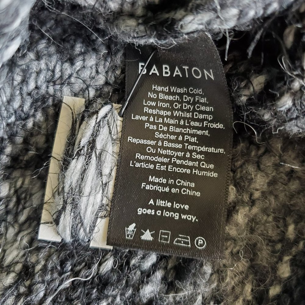 BABATON | Aritzia Black White Grey Titus Alpaca Wool Turtleneck Sweater (M) - Picture 8 of 12